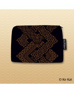 Kapa O Ka 'Aina Cosmetic Bag - Black & Brown